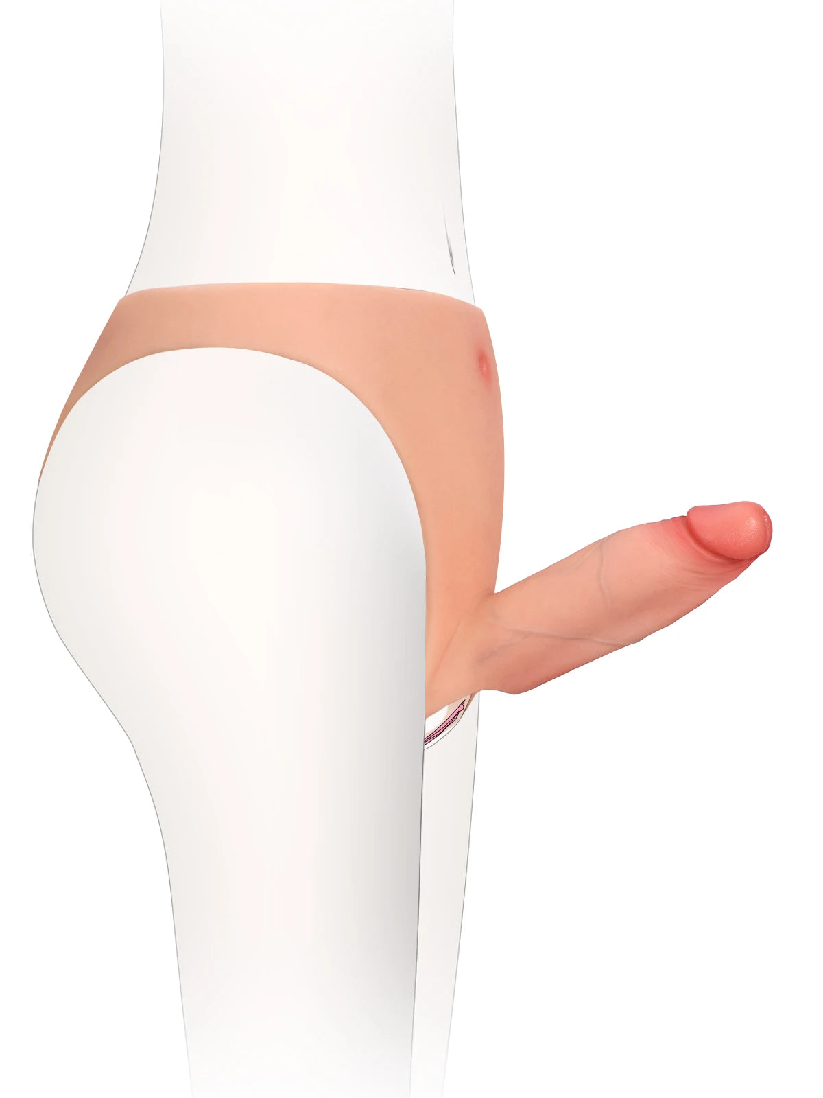 Casey - Gode Ceinture Creux Réaliste en Silicone avec Manchon Extensible - 15,5 cm