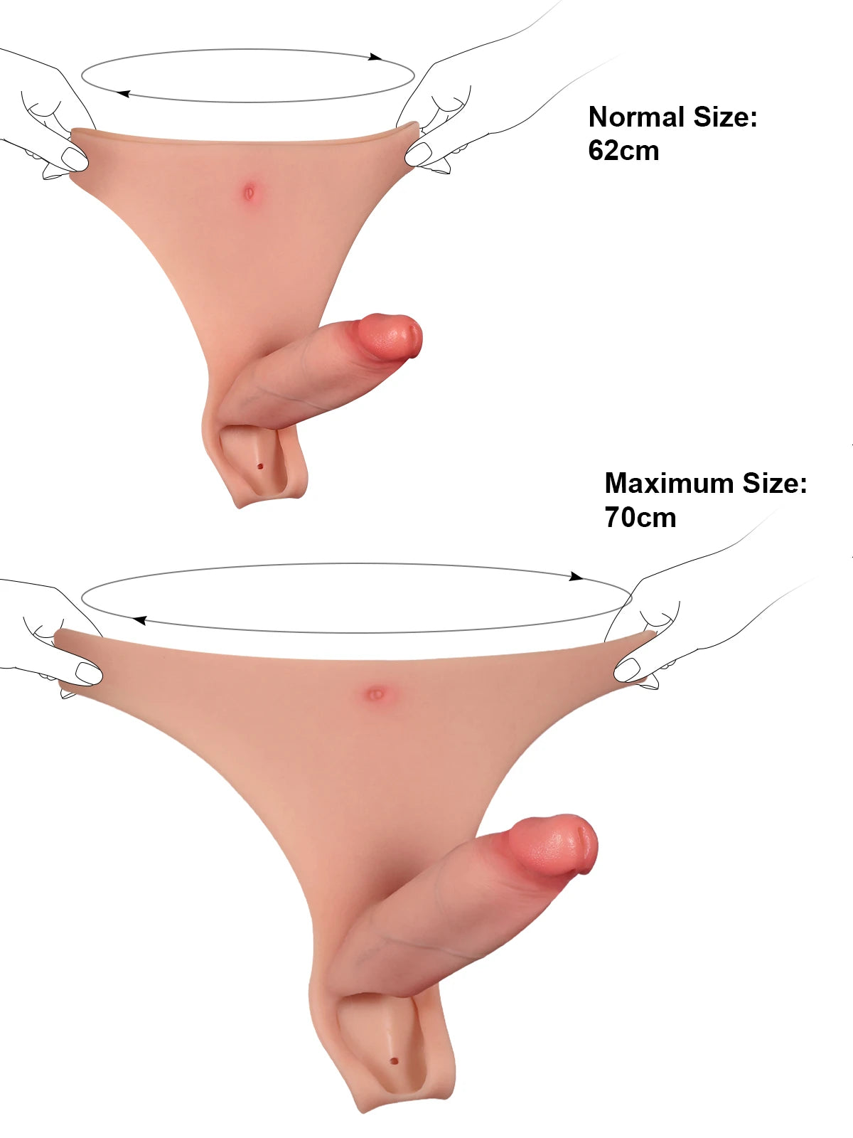 Casey - Gode Ceinture Creux Réaliste en Silicone avec Manchon Extensible - 15,5 cm