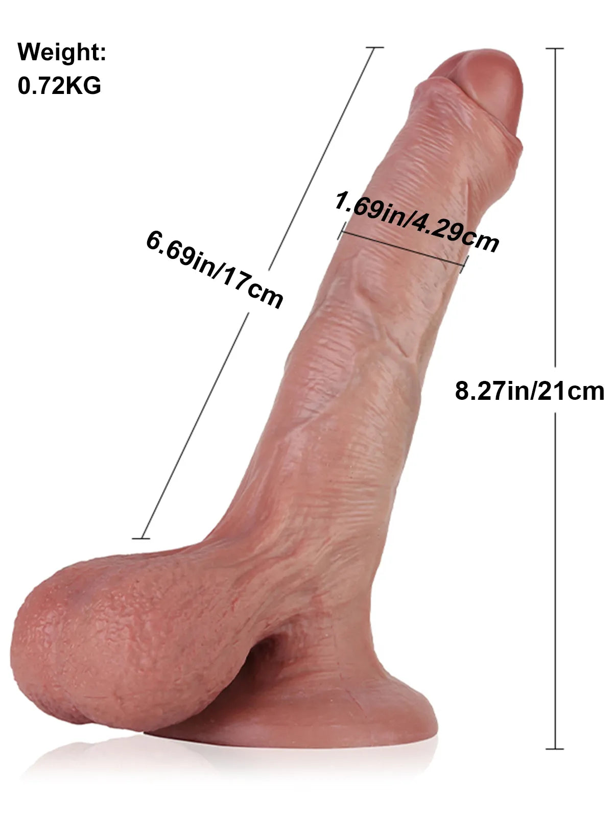 Chris - Gode Réaliste Fin avec Quille Interne Flexible - 21 cm