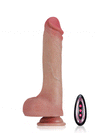 Damien - Gode Vibrant à Peau Coulissante, 7 Modes de Poussée et 3 Vibrations - 22 cm