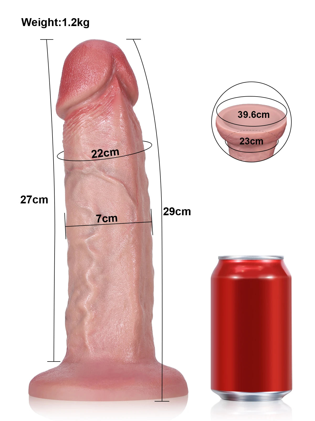 David - Gros Gode Réaliste Épais à Texture Réaliste - 29 cm