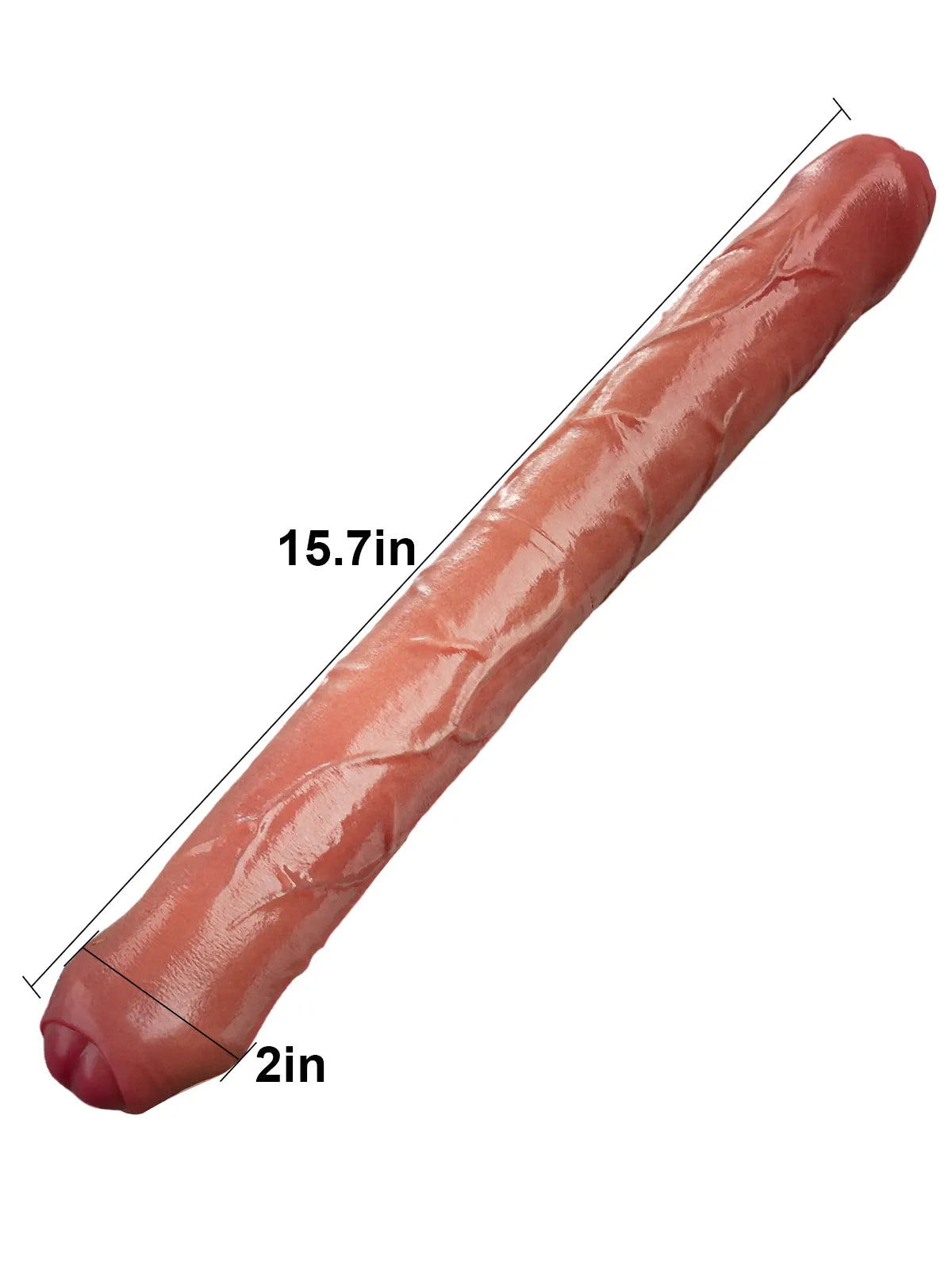 Double Godemichet Réaliste Épais à Peau Coulissante - 40 cm
