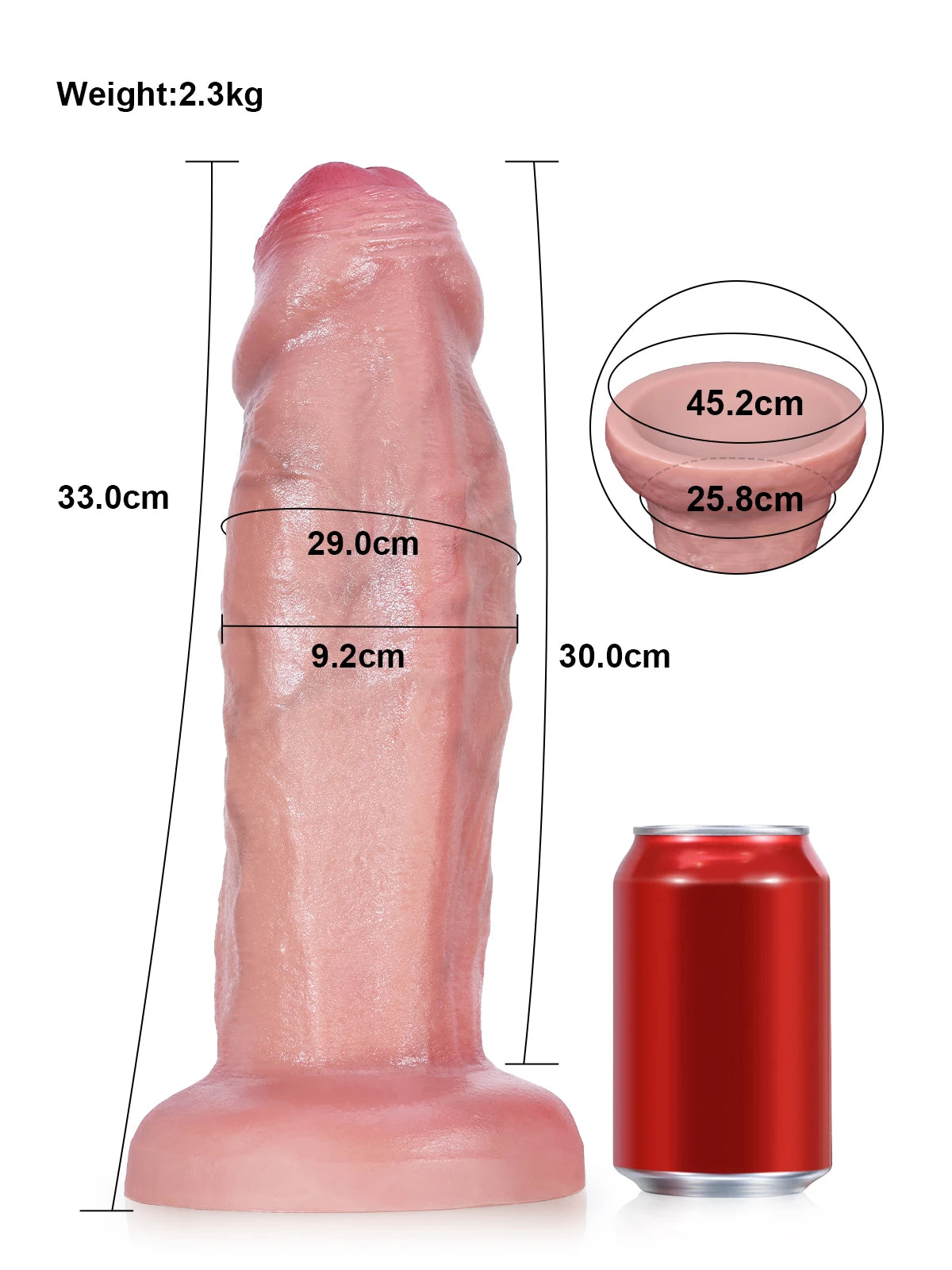 Duke - Gros Gode Réaliste XXL Non Circoncis - 33 cm