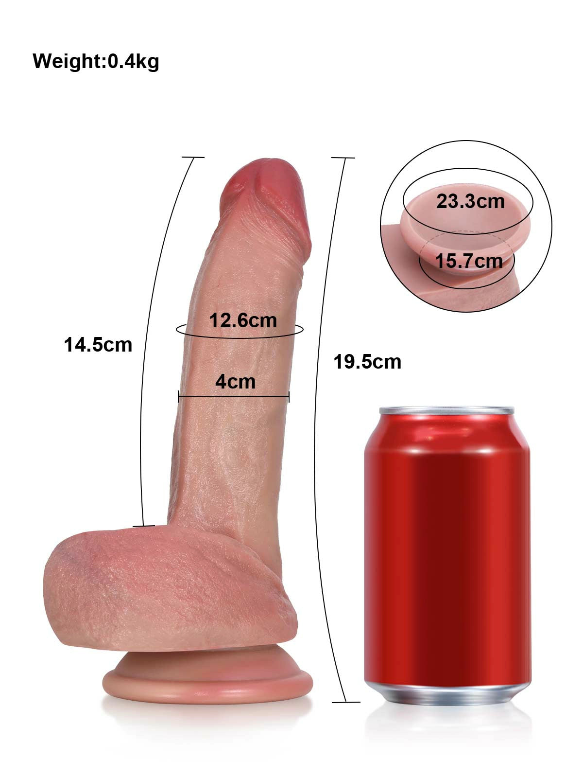 Elliot - Gode Réaliste avec Texture Détaillée pour Débutants - 19,5 cm