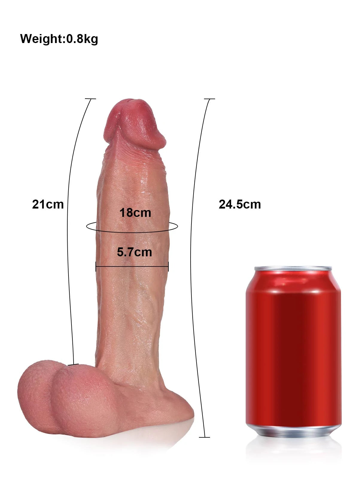 Elrond - Gode Réaliste Compatible Vac-U-Lock avec Crête Dorsale - 24,5 cm