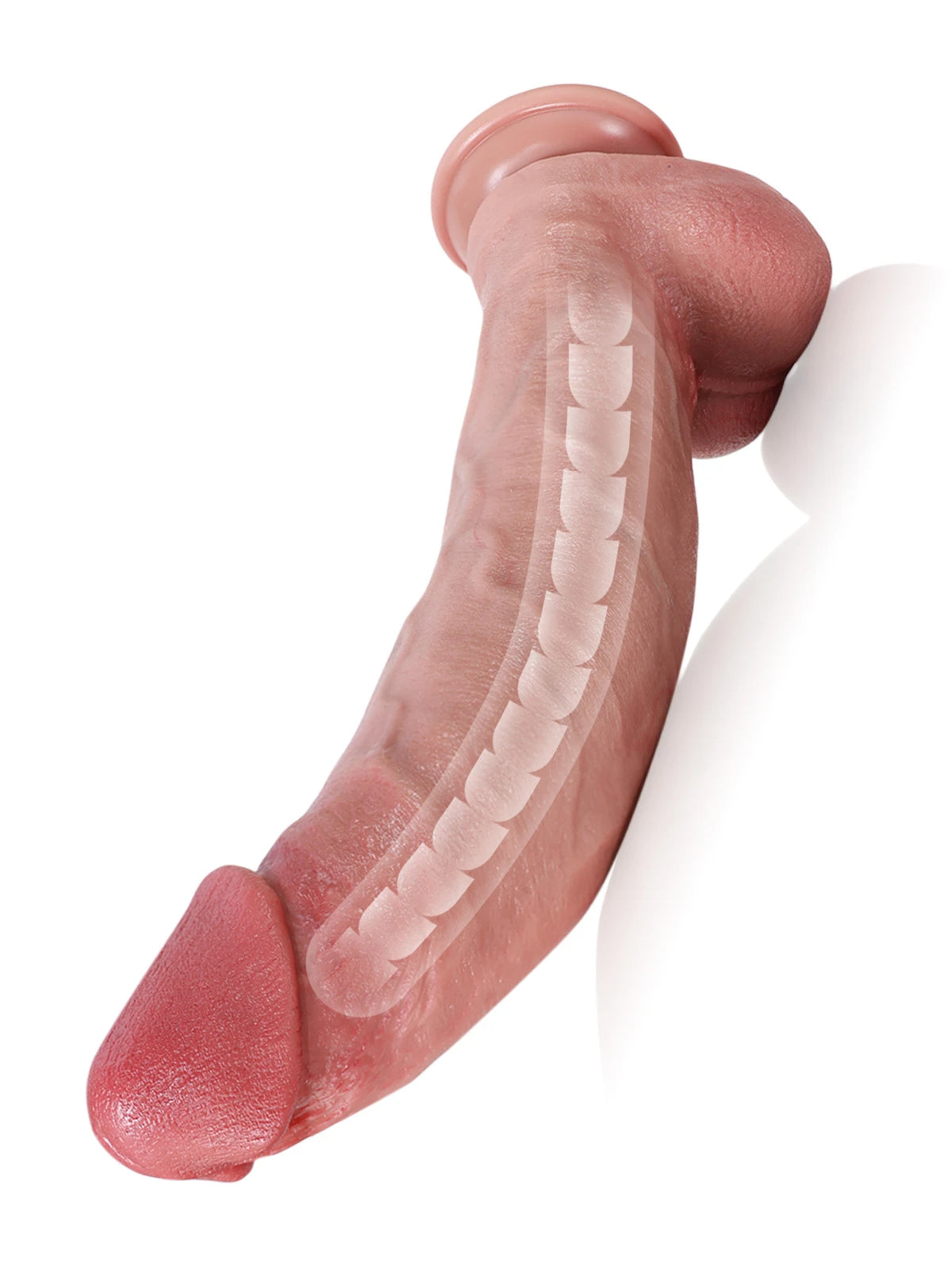 Farid - Gode Réaliste Long et Courbé avec Quille Interne Flexible - 31 cm