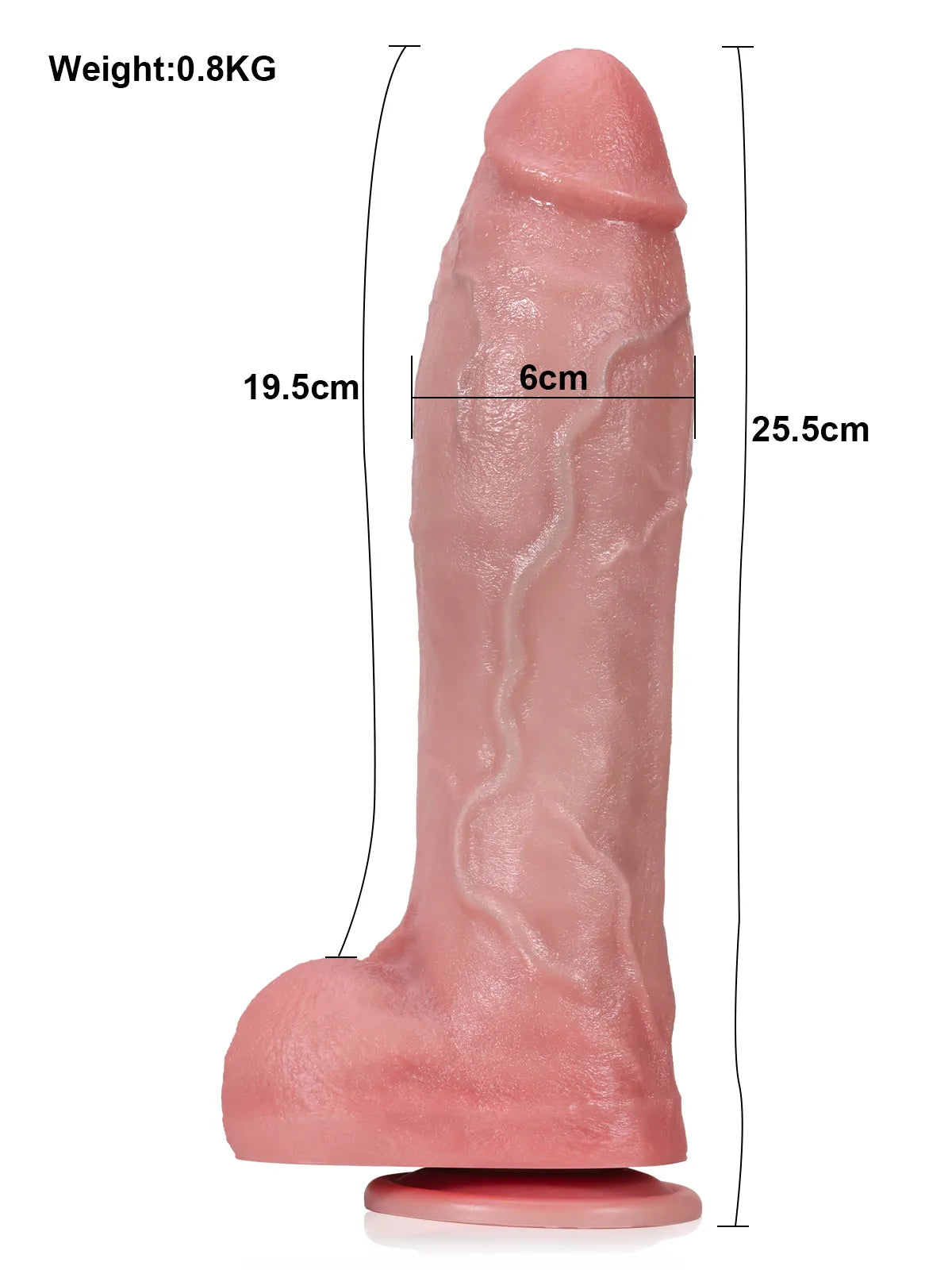François – Godemichet Réaliste Vibrant aux Courbes Épaisses – 25,5 cm