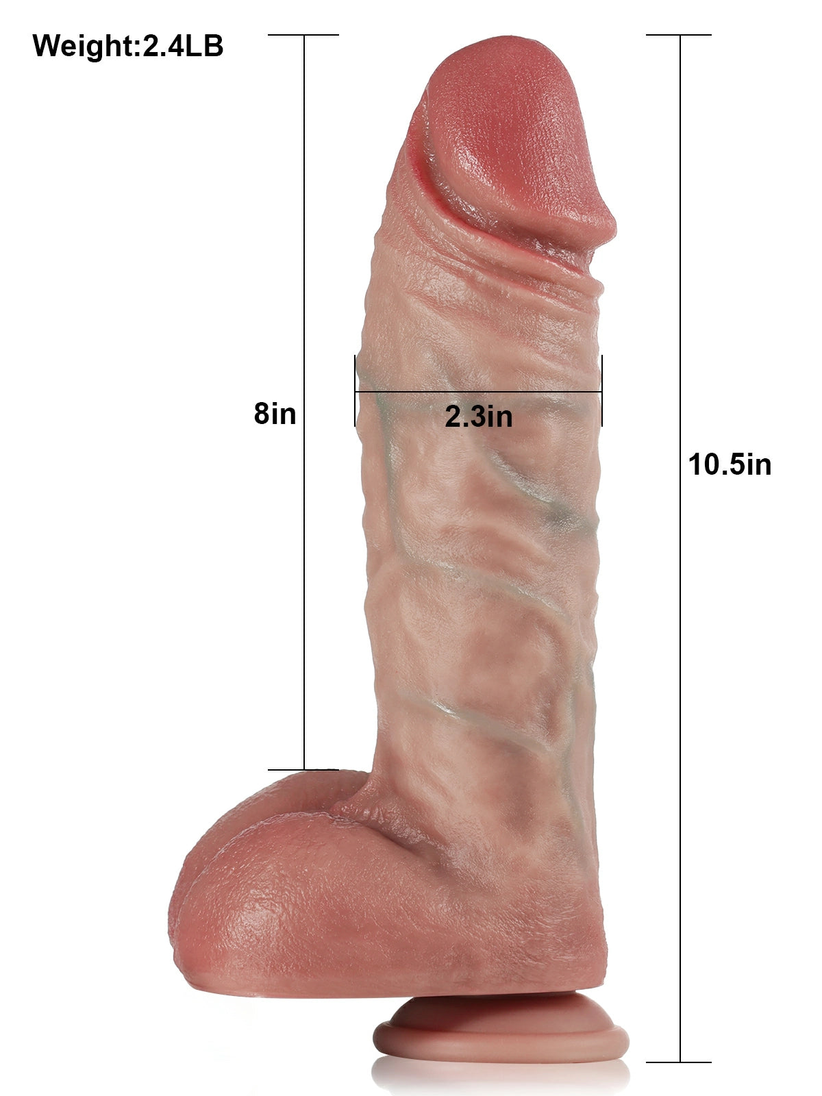 Gaël - Godemichet Réaliste Épais à Poussées, Vibrations, Télécommande Sans Fil - 26,7 cm