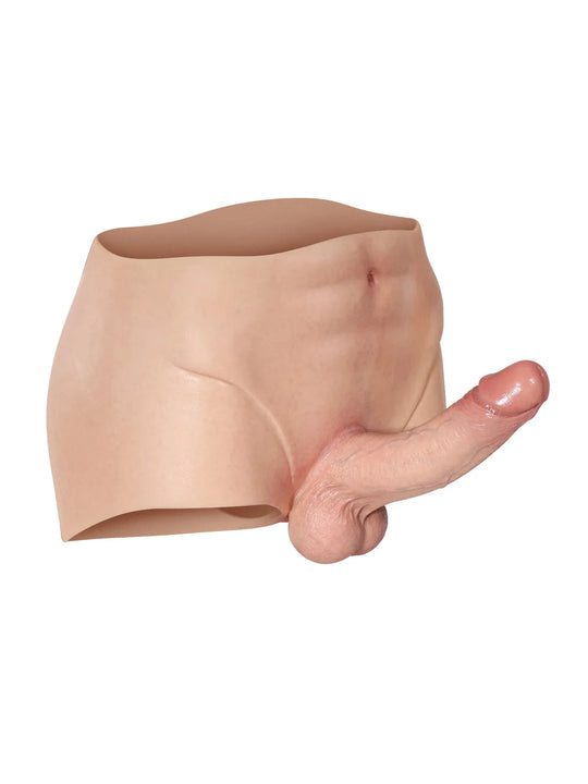 Angelo - Gode Ceinture en Silicone avec Godemichet Réaliste Fixe - 18,5 cm