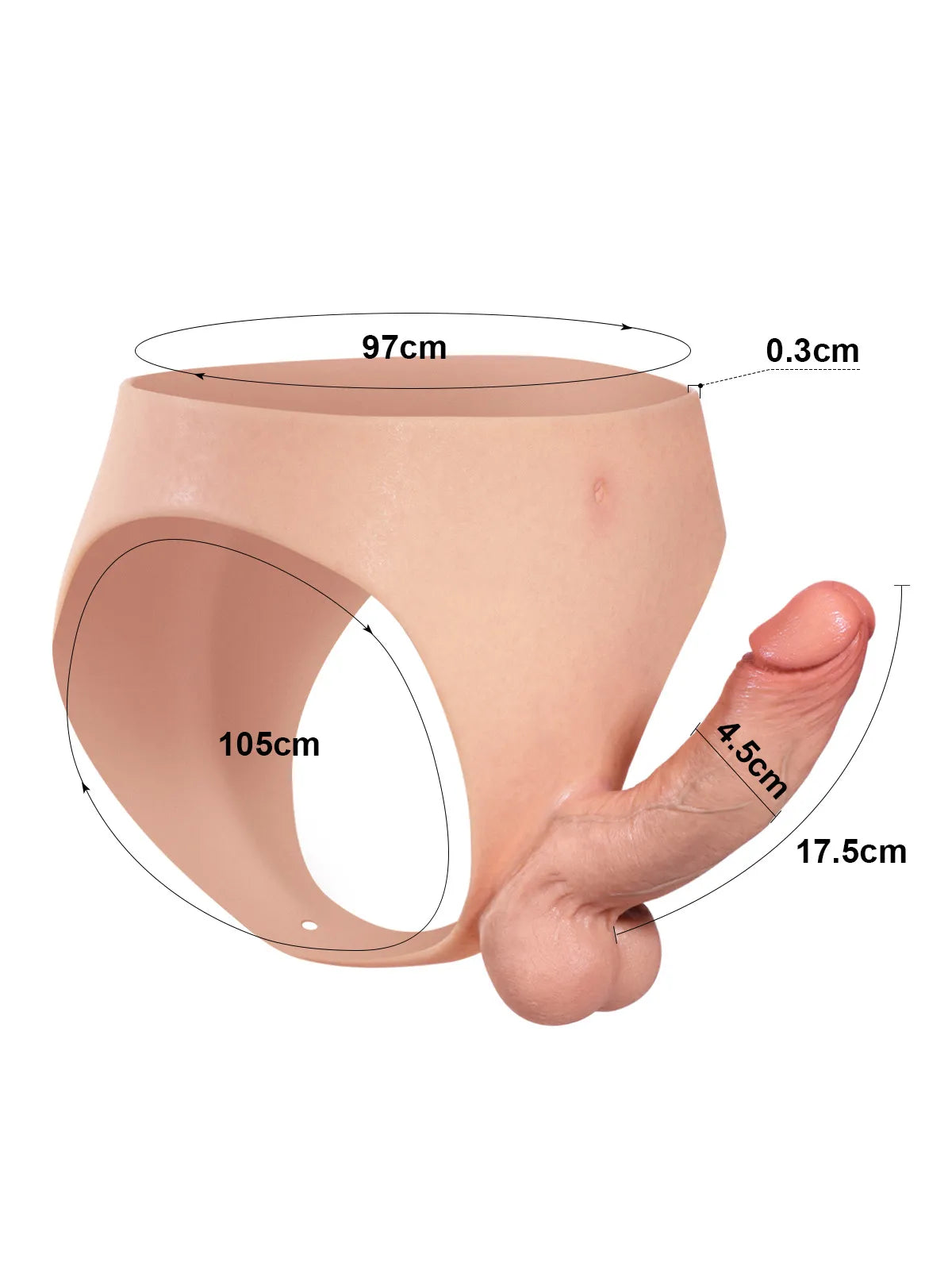 Harnais en Silicone avec Godemichet Solide – 17,5 × 4,5 cm, Plaisir Féminin