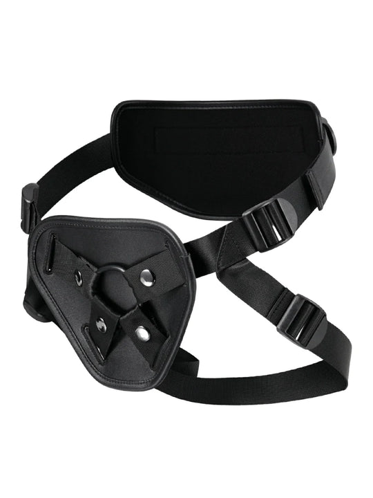 Rex - Harnais en Similicuir Noir Ajustable pour Godemichet à Ventouse - 4.5 cm