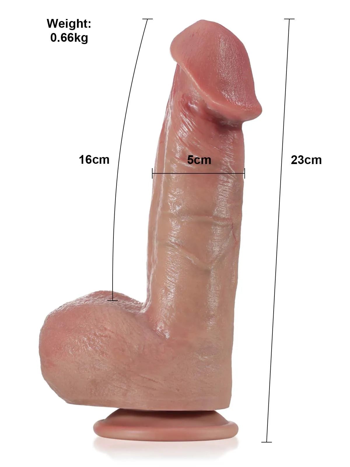 Hassan - Godemichet Réaliste en Peau Souple avec Gland Gonflé - 23 cm