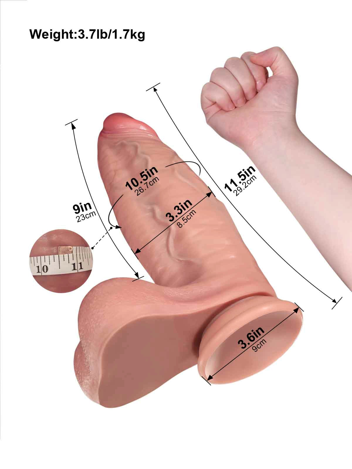 Hugo - Gode Réaliste au Corps Généreux avec Tête Effilée - 29,2 cm