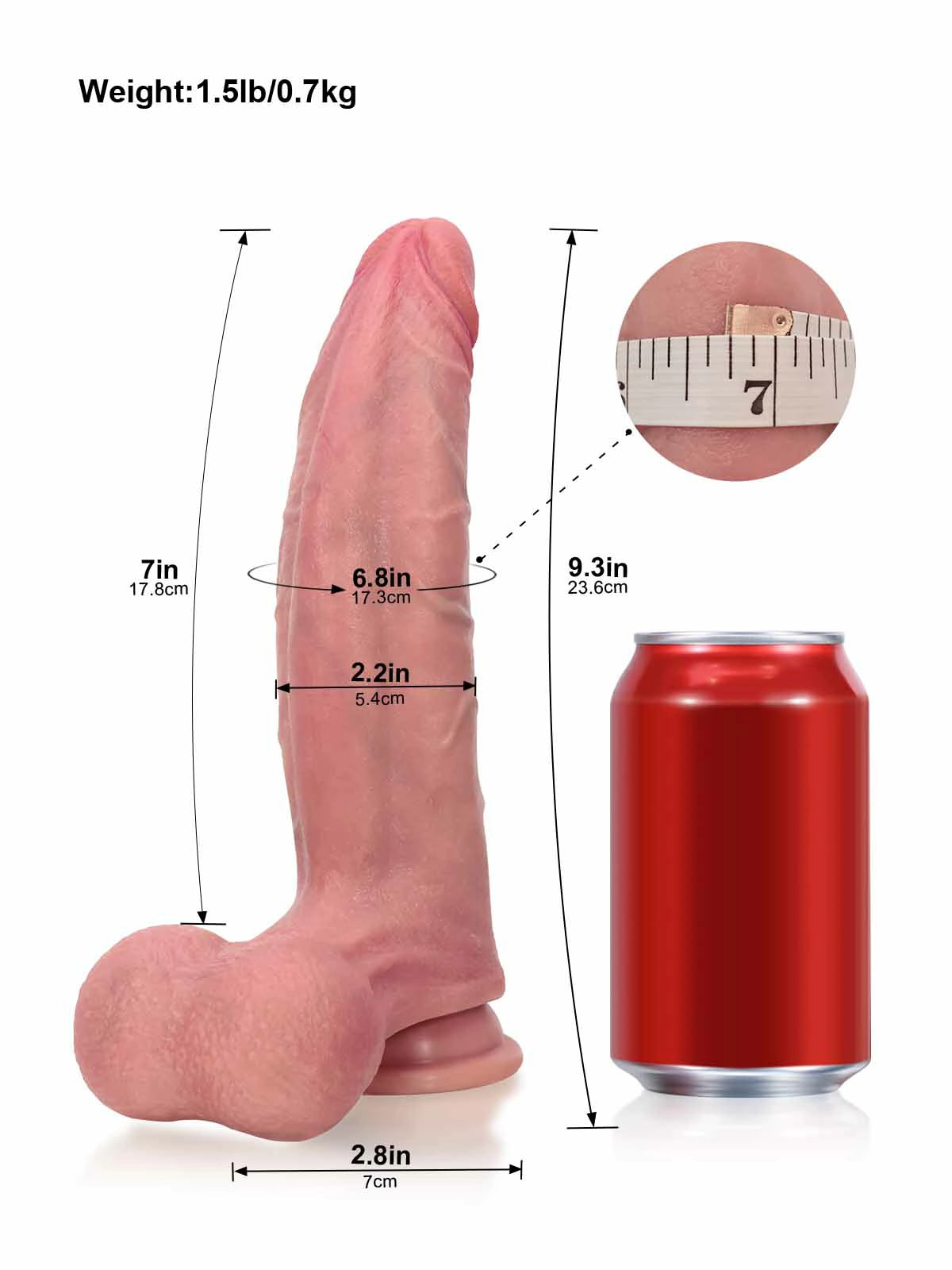 Hunter - Gode Réaliste Long et Courbé avec Crête Dorsale Prononcée - 23,6 cm