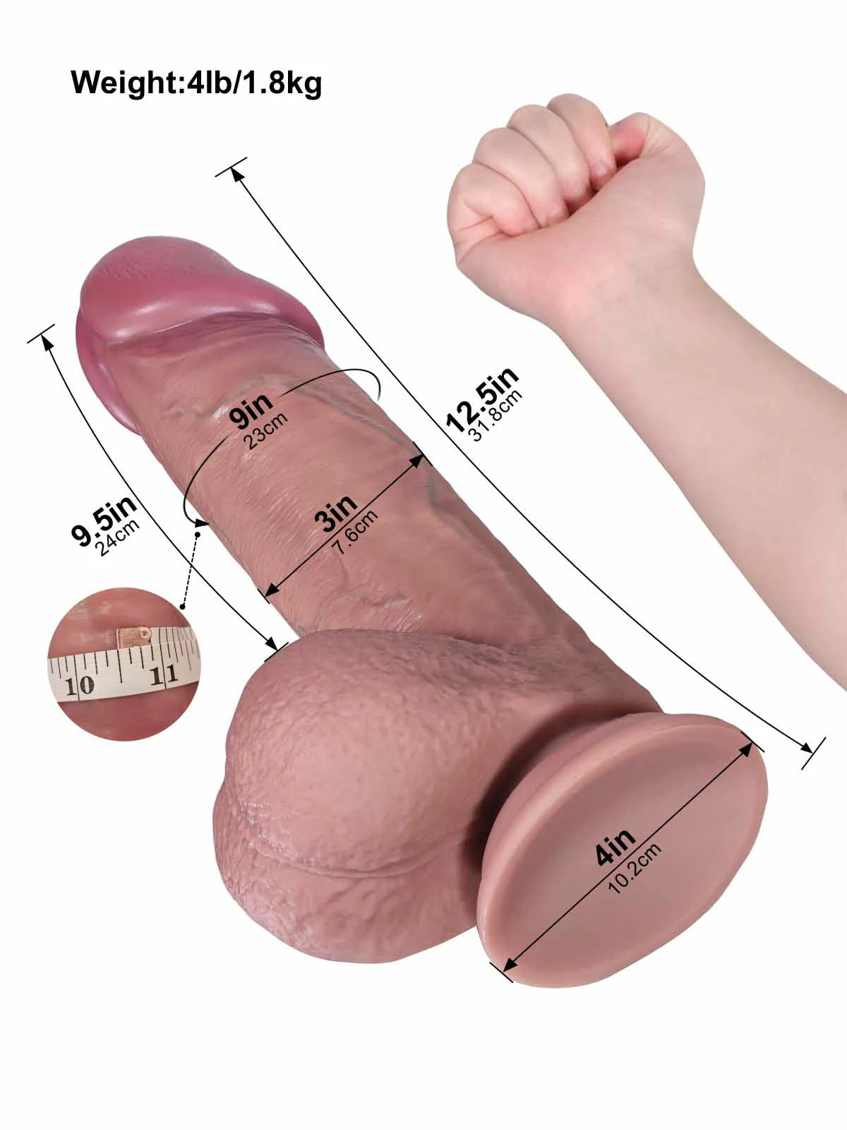 Idris - Gros Gode SlidingSkin à Tête Effilée et Veine Centrale - 31,8 cm
