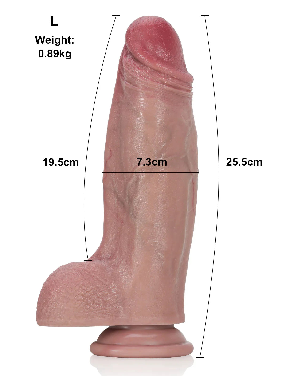 Iron - Godemichet Réaliste Épais en Silicone Souple avec Arête Centrale - 25,5 cm