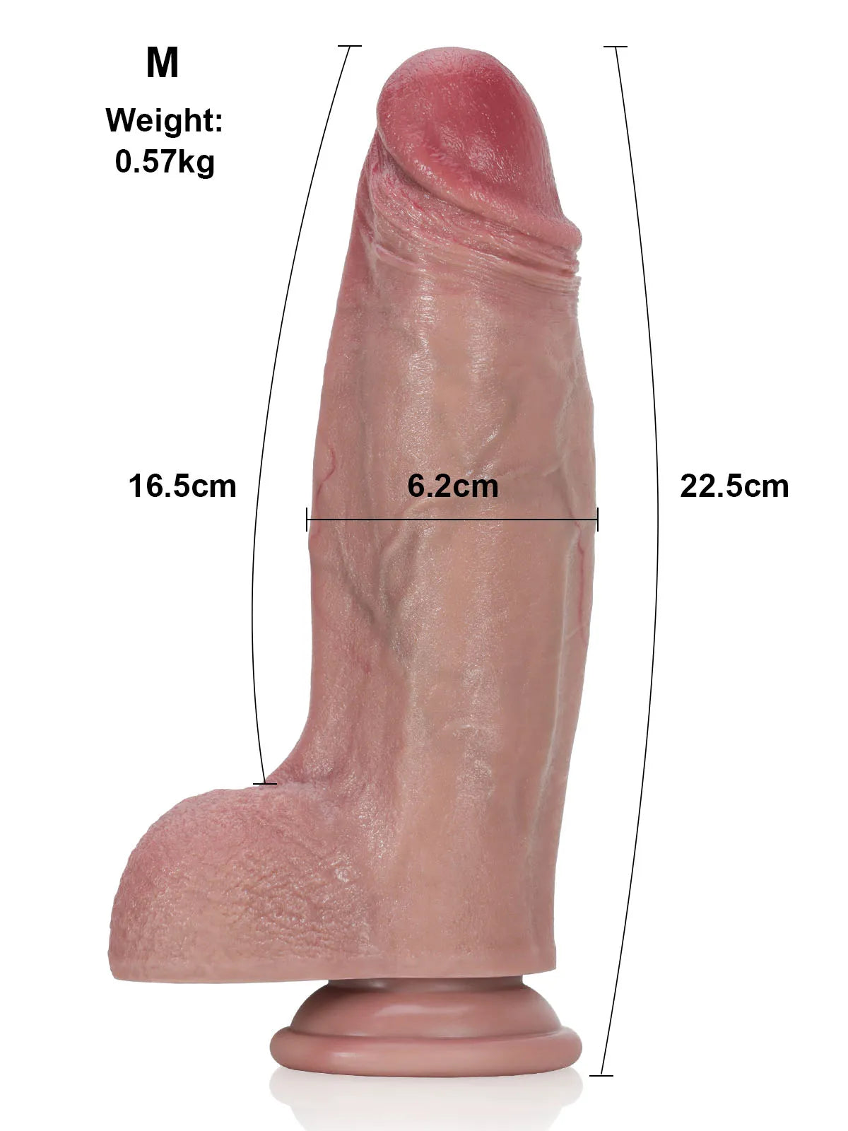 Iron - Godemichet Réaliste Épais en Silicone Souple avec Arête Centrale - 25,5 cm