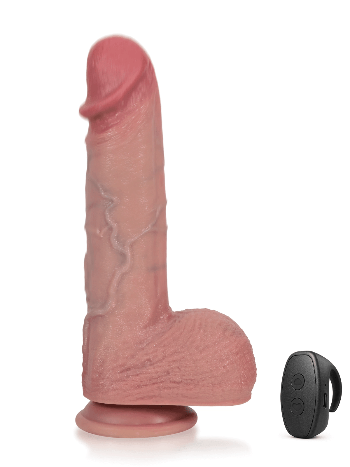 Ivan - Gode Vibrant Chauffant à Poussées avec Tête Bombée - 25 cm
