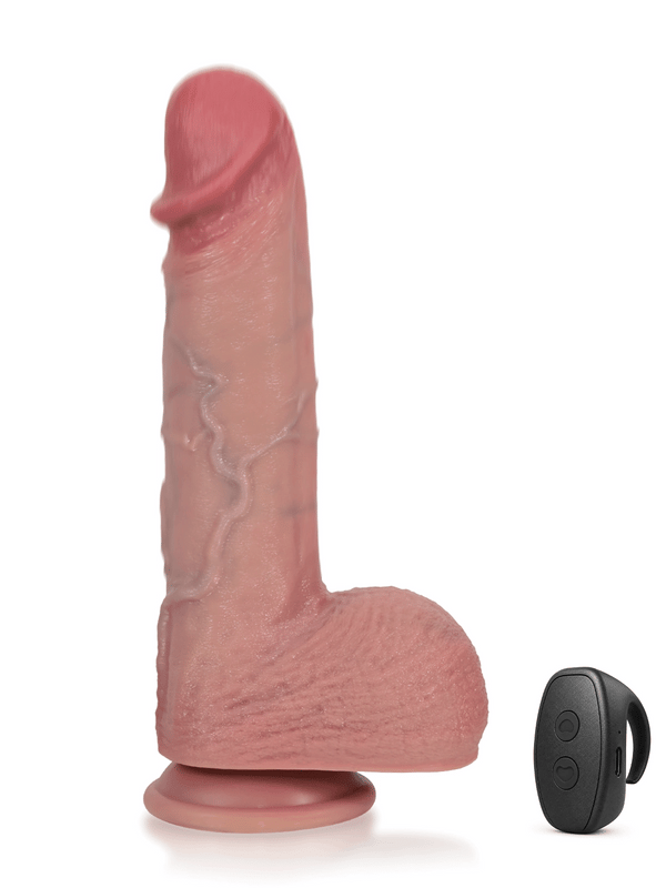 Ivan - Gode Vibrant 3 Poussées 3 Vibrations 3 Combinés avec Tête Bombée - 25 cm