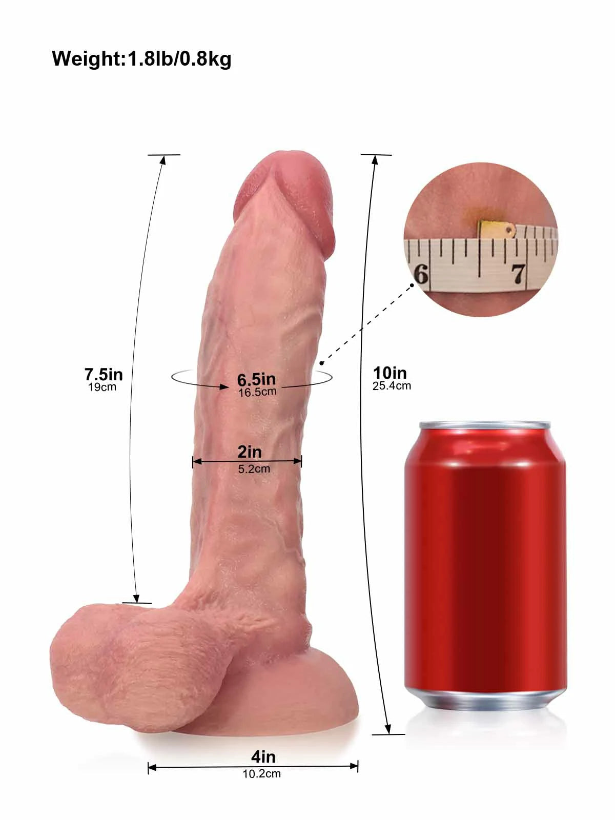 Jesse - Gode Réaliste Double Densité avec Testicules Mobiles - 25,4 cm