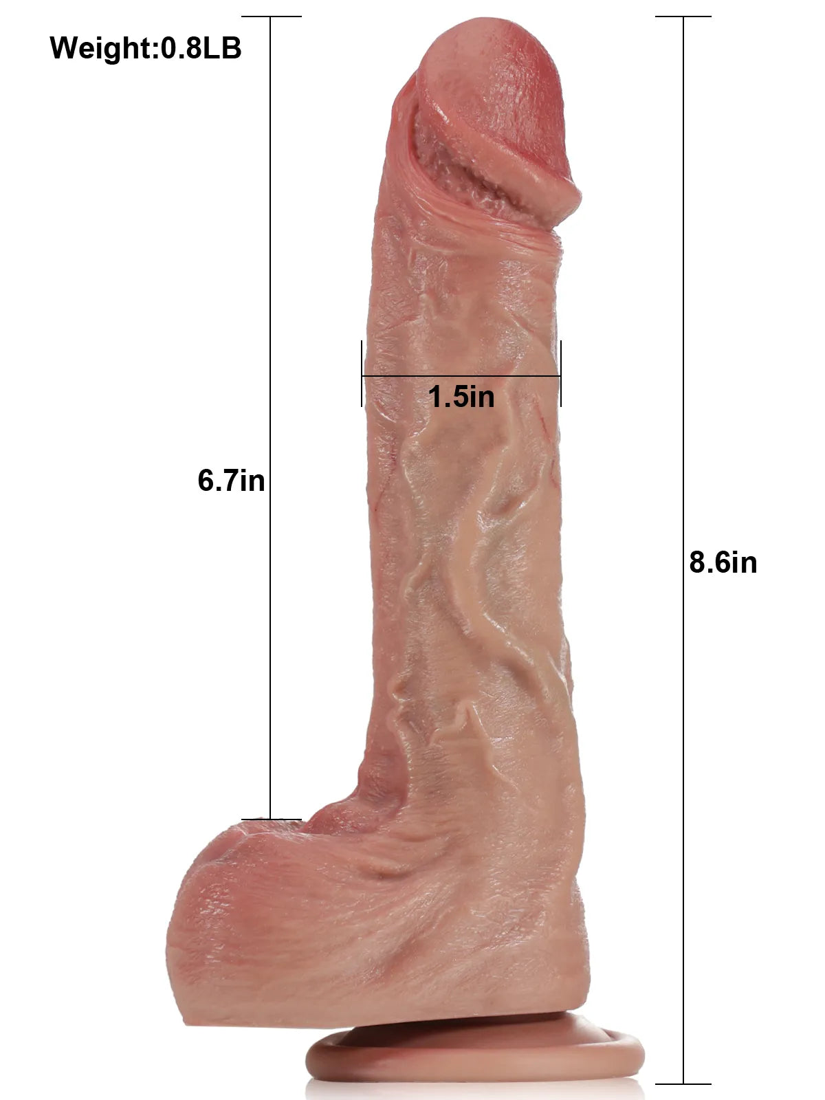 Julien - Godemichet Réaliste Ultra Doux Spécial Débutants - 21,8 cm