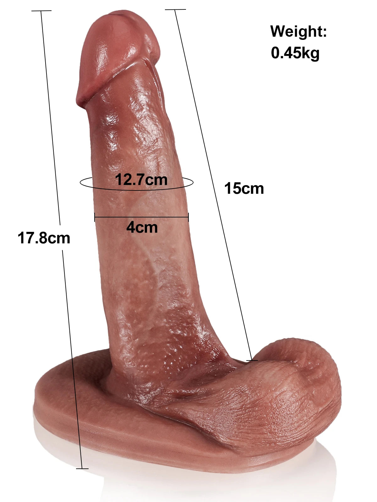 Kai - Godemichet Réaliste à Peau Coulissante avec Ventouse Puissante - 17,8 cm