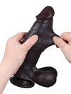 Konrad - SlidingSkin Gode Noir Épais avec Testicules Mobiles - 22,3 cm