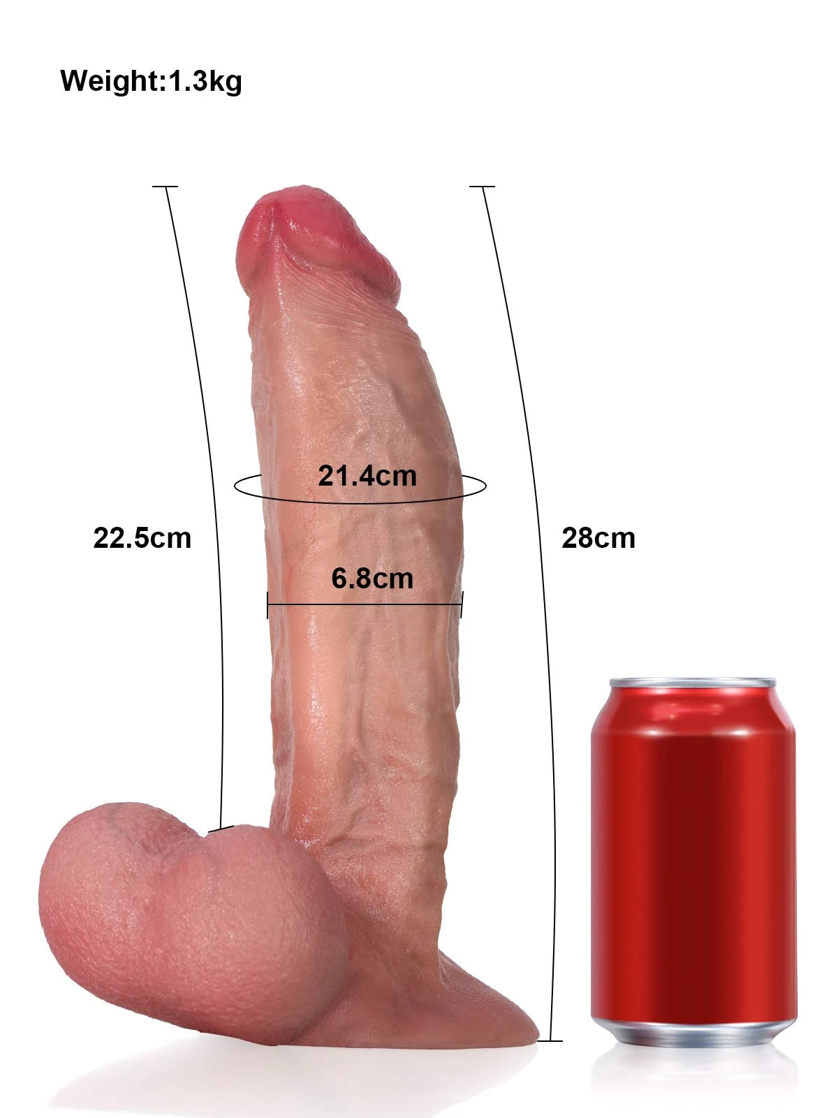 Legolas - Gros Gode Réaliste Épais et Flexible Compatible Vac-U-Lock - 28 cm