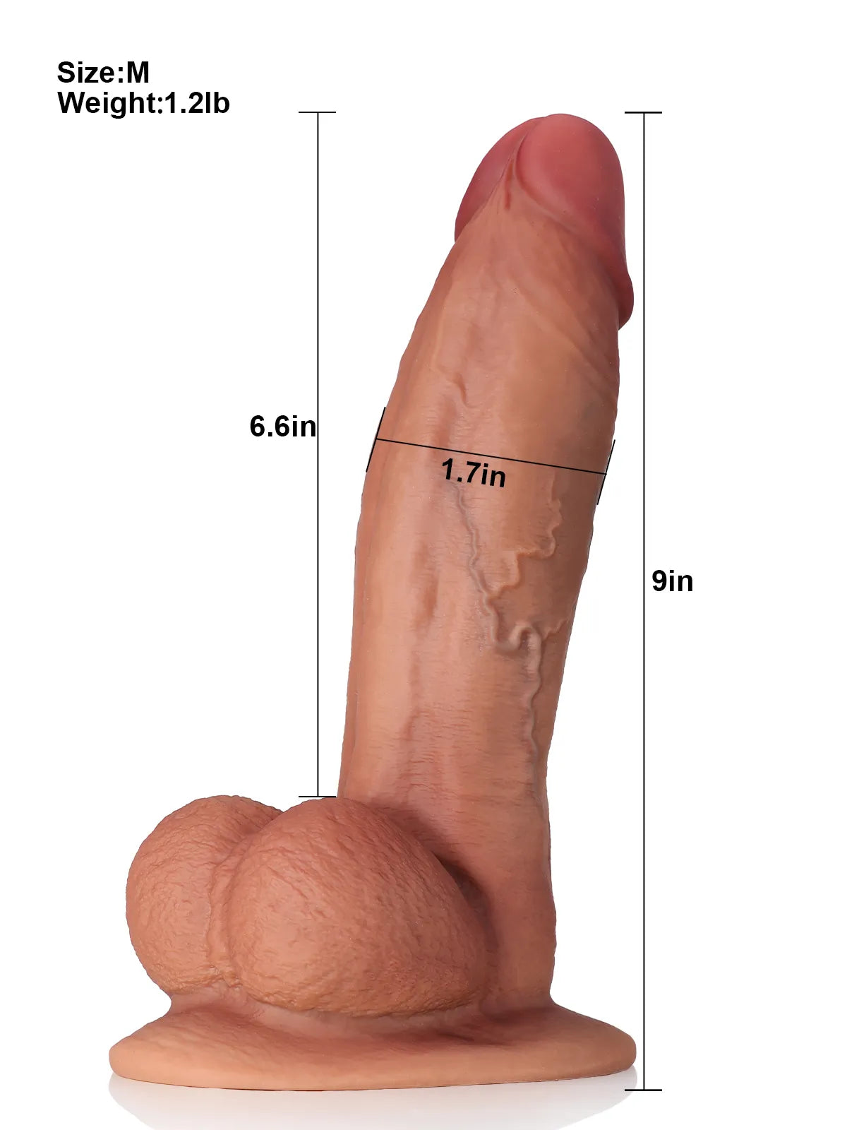 Marc - Grand Godemichet Réaliste Marron avec Veines et Bourses - 27,2 cm