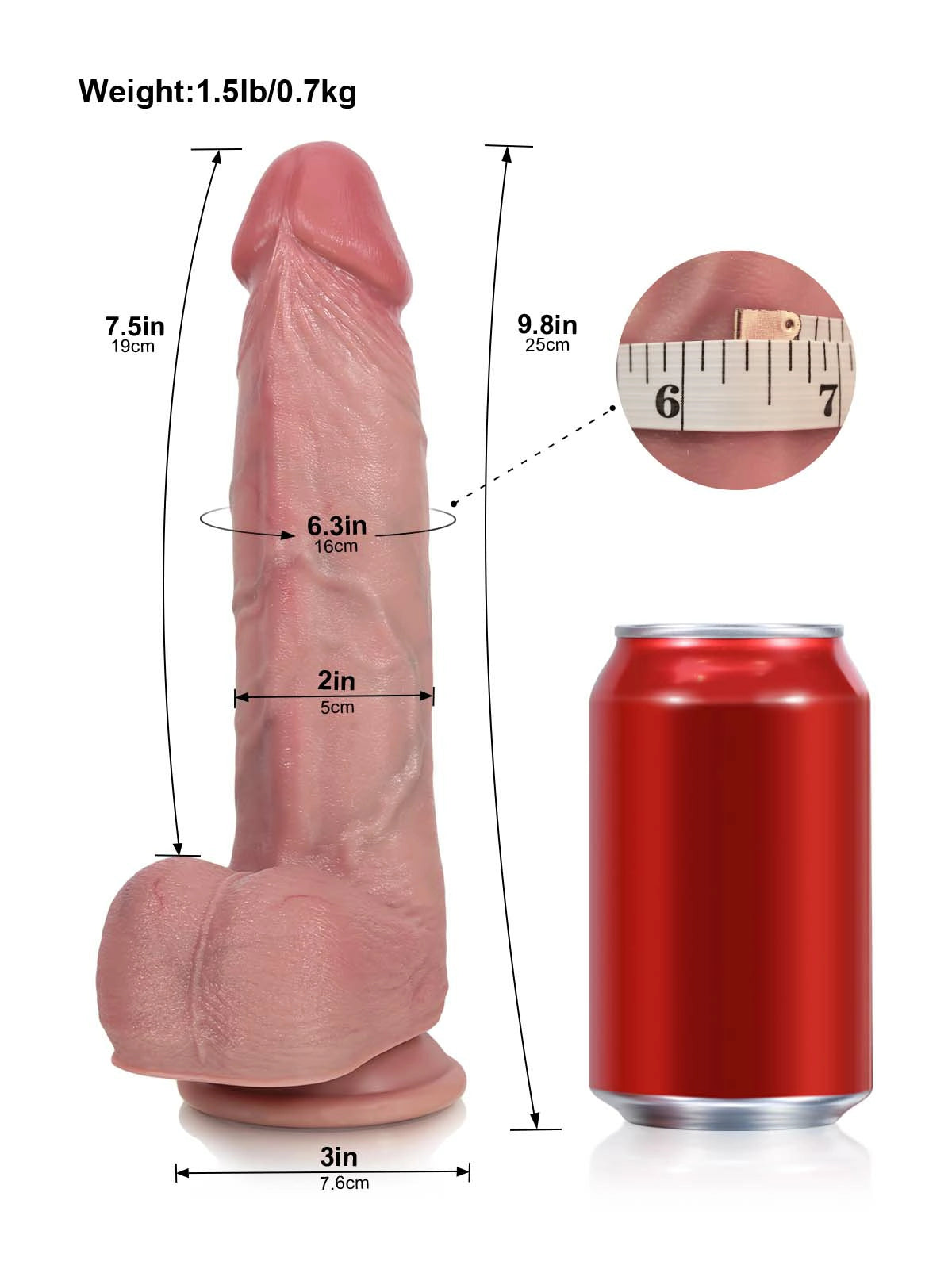 Marco - Gode Va et Vient 3+3+3 Modes avec Gland Gonflé et Couronne - 25 cm