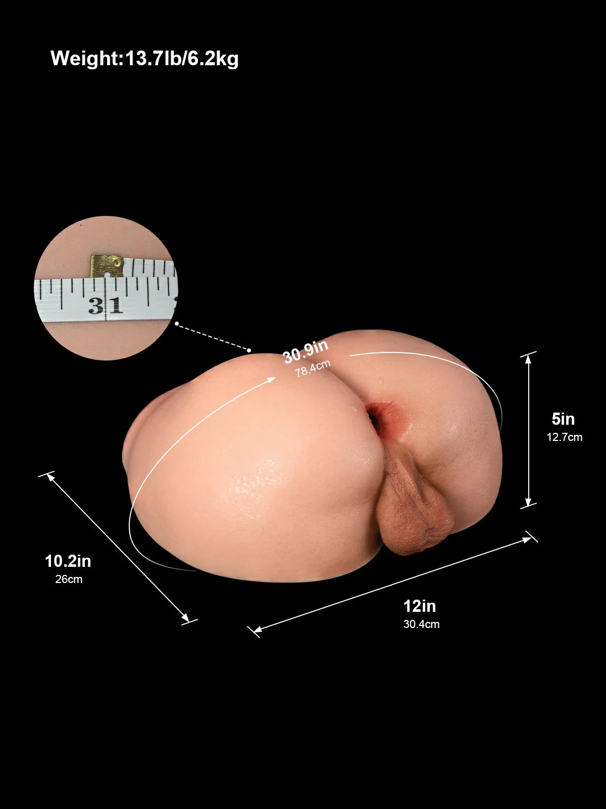 Mist - Masturbateur Masculin Réaliste avec Fessier en Silicone et Scrotum
