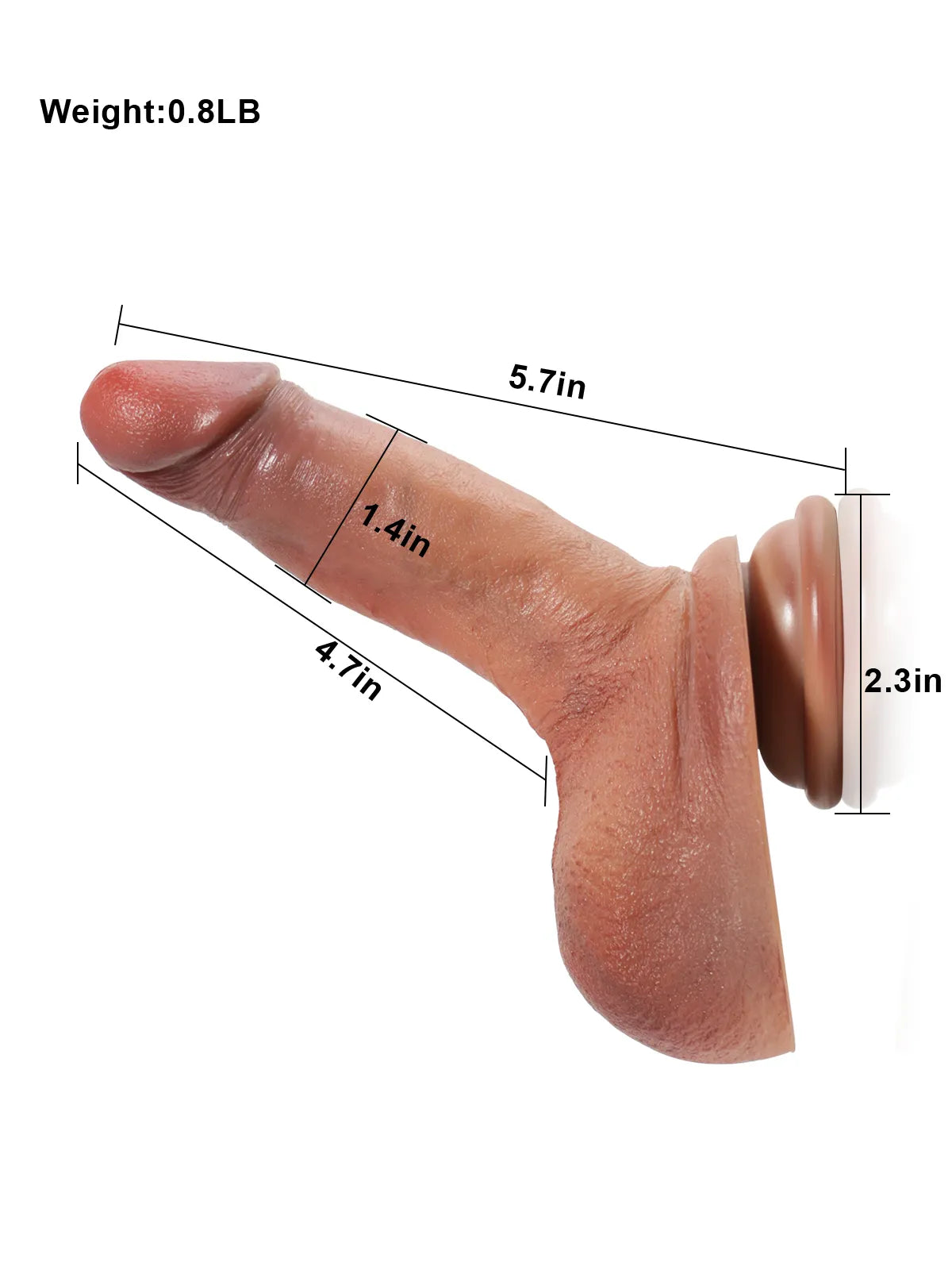 Pascal – Godemichet Réaliste, Parfait pour Débutants – 14,5 cm