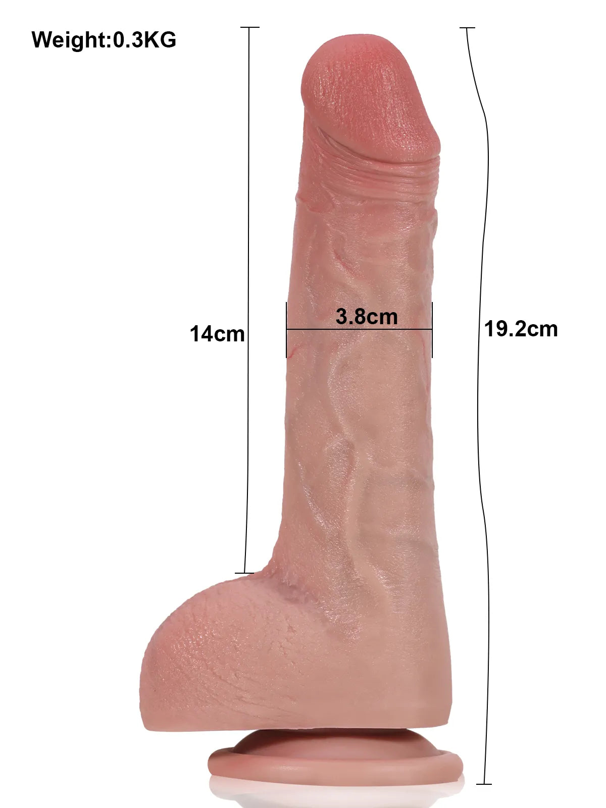 Pepito - Godemichet Réaliste avec Veines Apparentes, Idéal pour Débutants - 19 cm