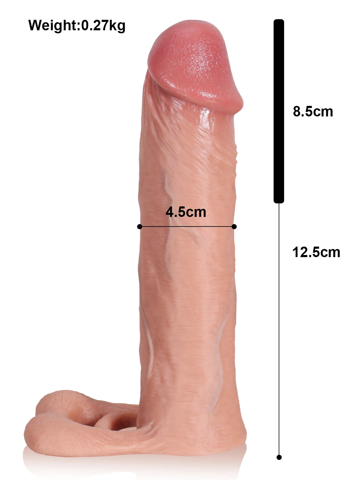 Randon - Cock Sleeve Réaliste Souple avec Extension Grande Taille - 21 cm