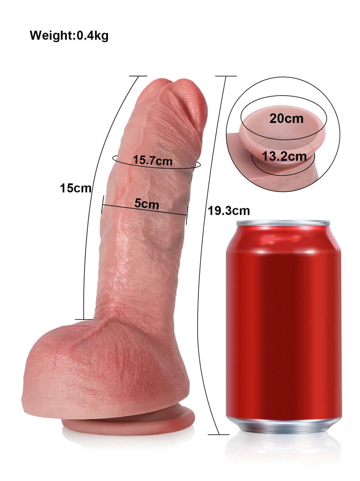Reece - Gode Réaliste Silicone Courbé, Plaisir G-Spot - 19,3 cm