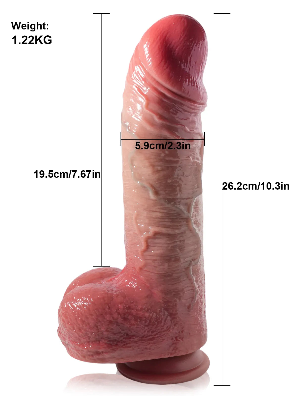 Rémi - Gode Réaliste Vibrant avec 7 Poussées, 3 Vibrations - 26 cm