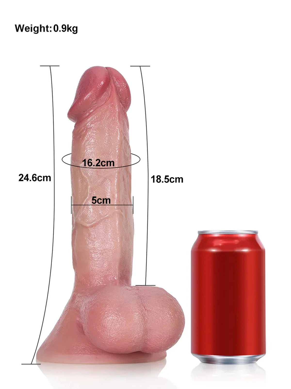 Rob - Gode Réaliste en Silicone Souple avec Armature Métallique Flexible - 24,6 cm