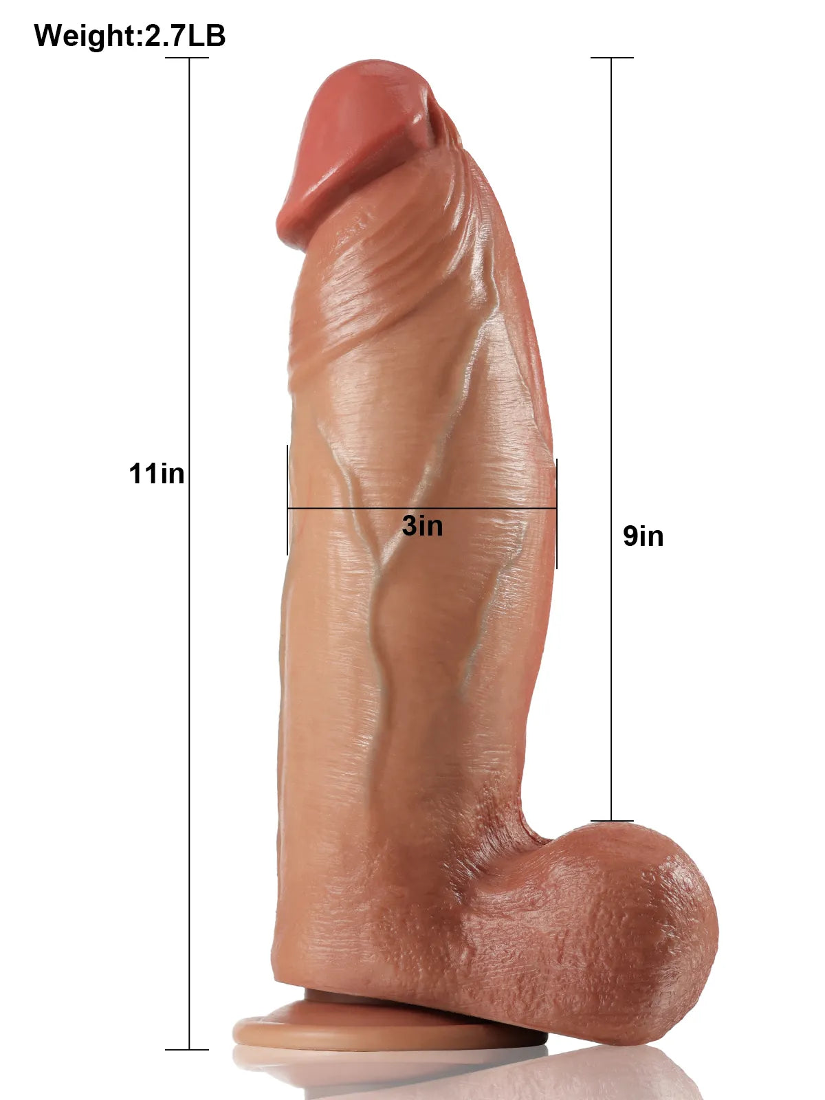 Rocco – Godemichet Réaliste Épais et Courbé – 27,9 cm