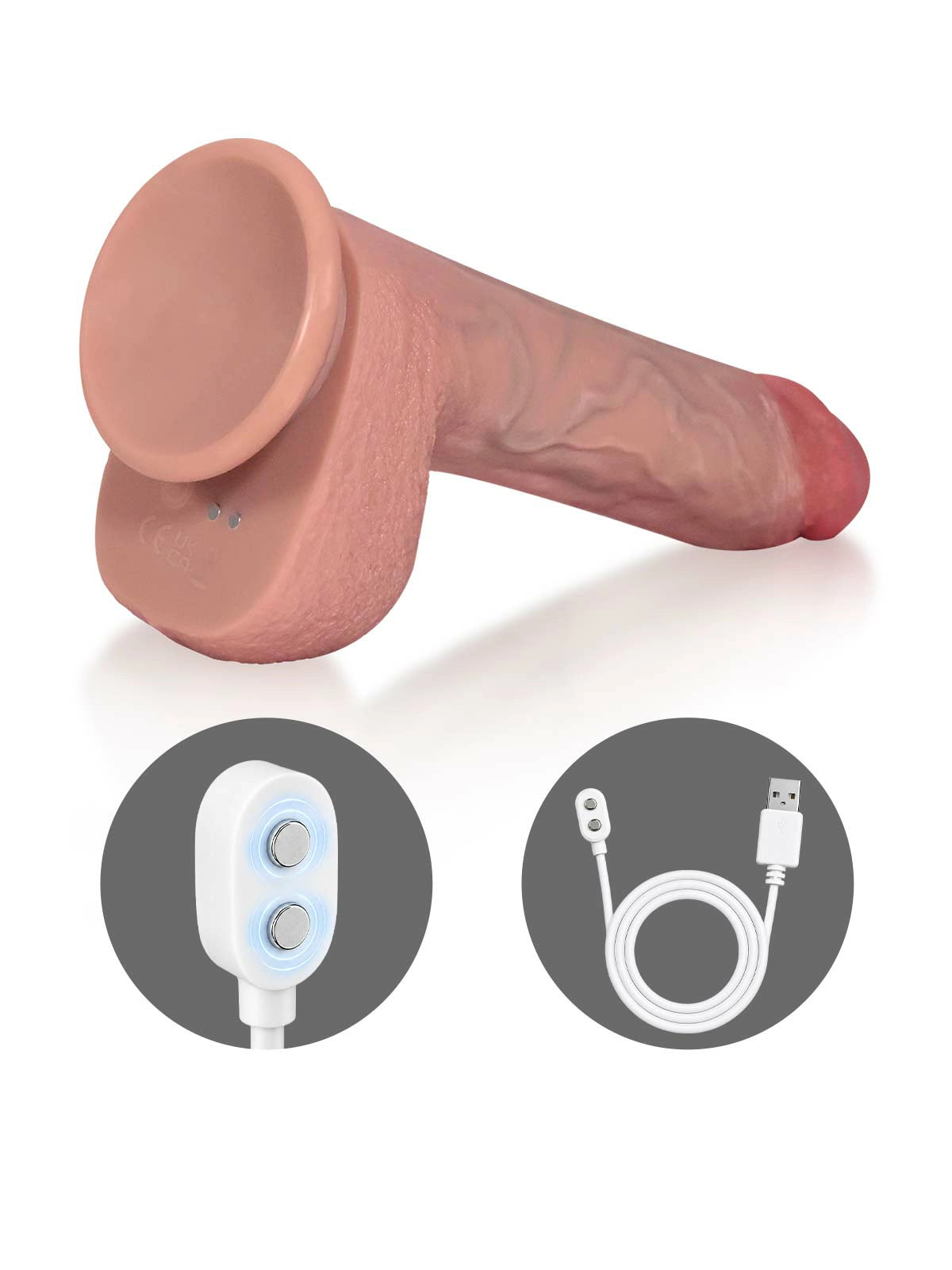 Roman - Gode Vibrant 3 Poussées 3 Vibrations 3 Combinés - 22,4 cm