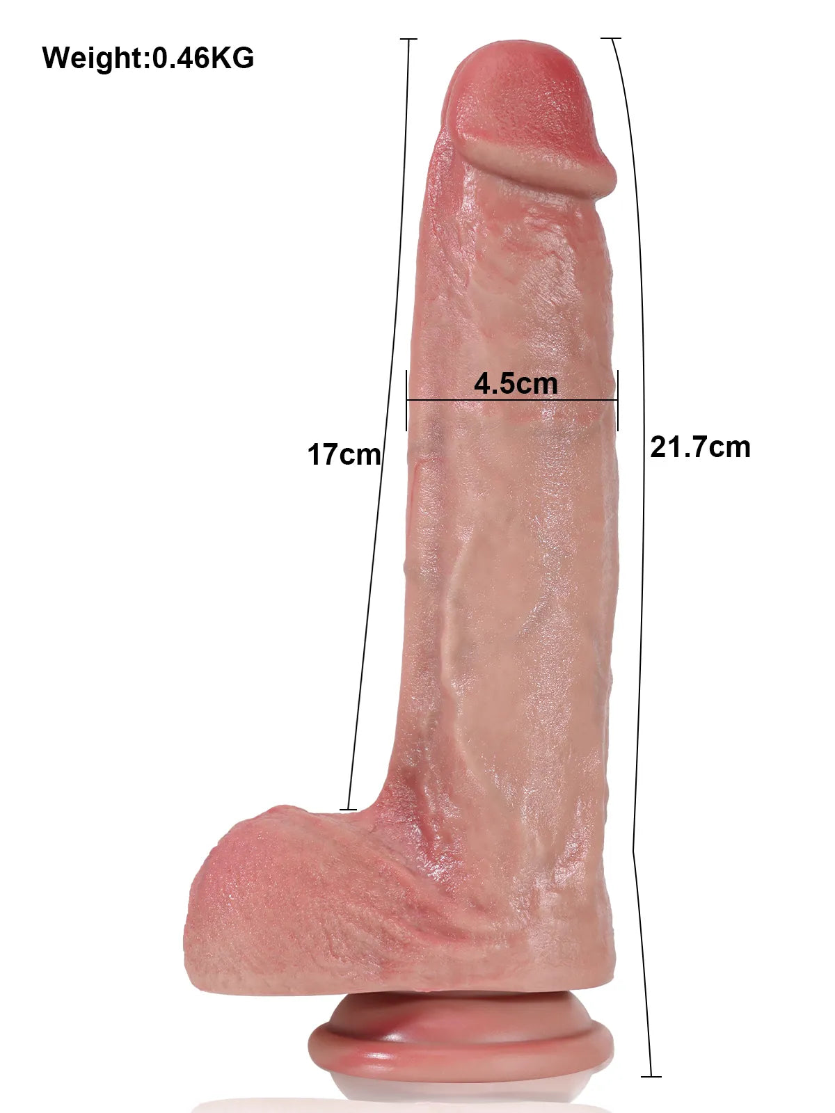 Sébastien - Grand Godemichet Réaliste avec Nervure et Colonne Sculptée - 21,7 cm