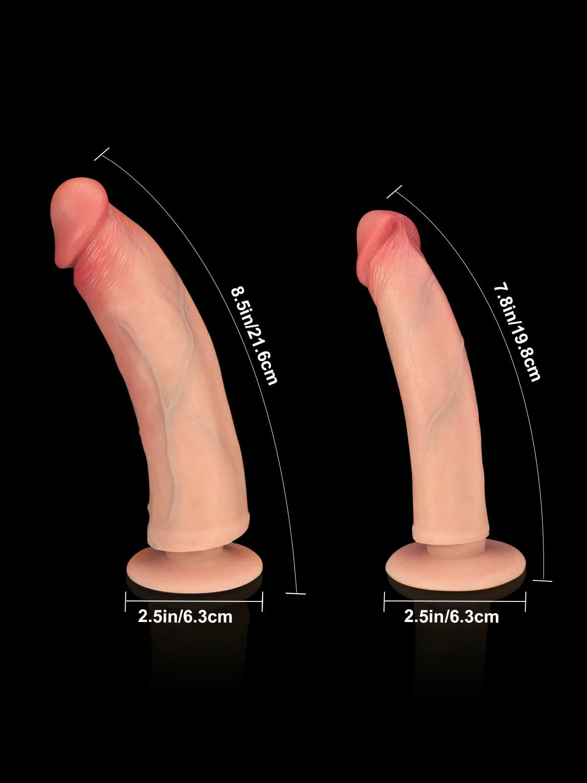 Thalyn - Gode Ceinture avec Deux Godes Réalistes Interchangeables - 19,8 / 21,6 cm