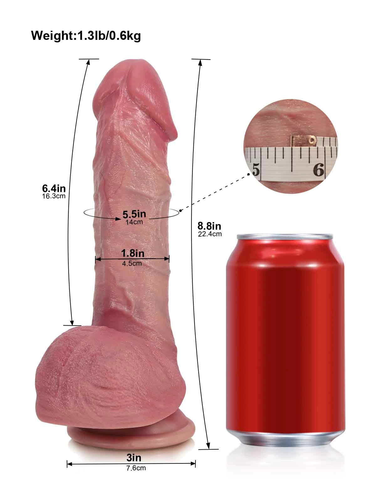 Victor - Gode Ultra-Réaliste avec Gland Imposant et Veines Saillantes - 22,4 cm