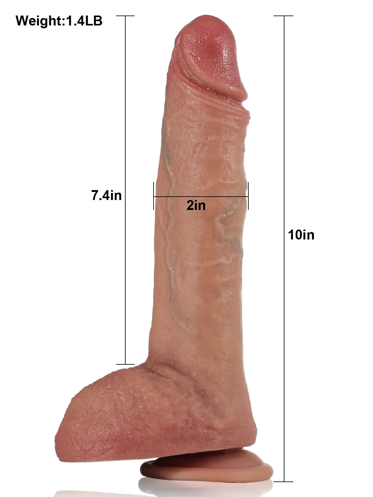 Yannick - Godemichet à Poussées et Vibrations avec Télécommande Sans Fil - 25,4 cm