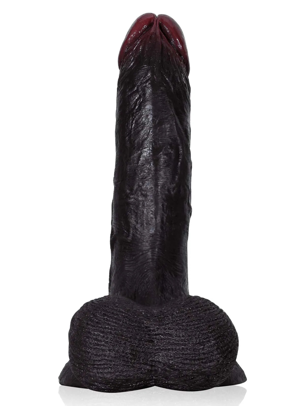 Zeus - Godemichet Réaliste Noir BBC avec Scrotum Mobile - 22 cm