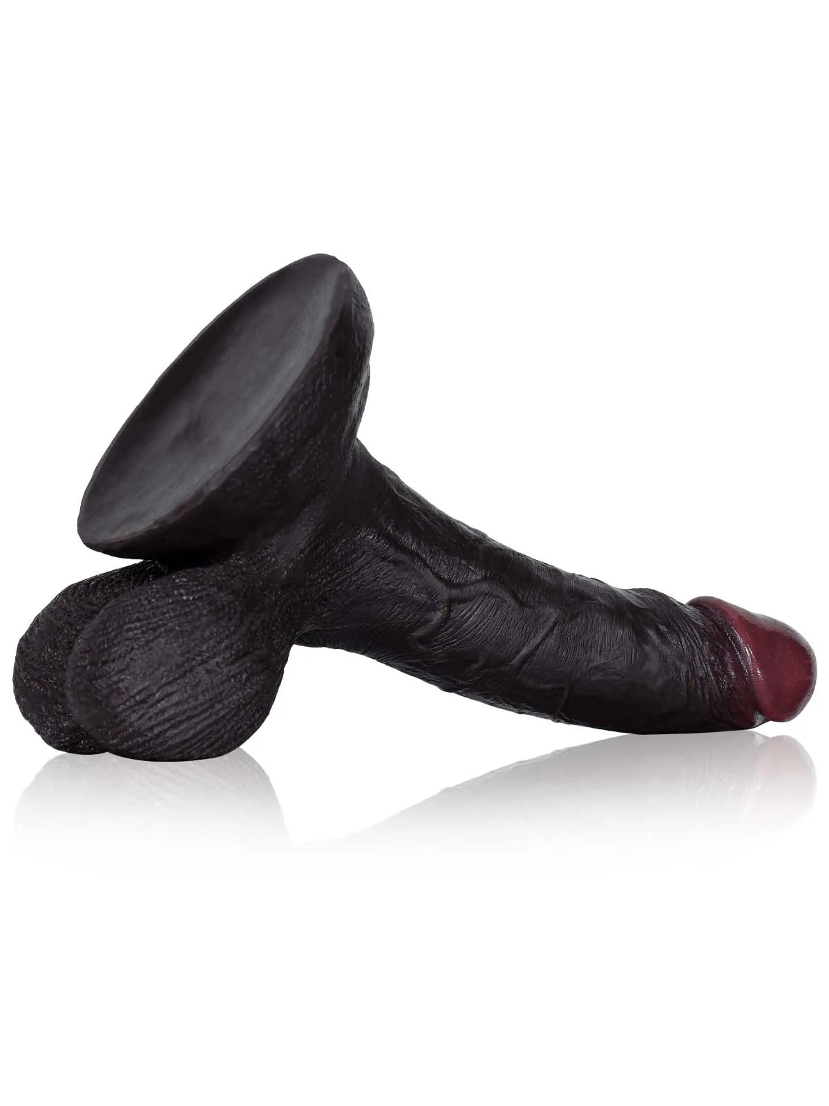 Zeus - Godemichet Réaliste Noir BBC avec Scrotum Mobile - 22 cm