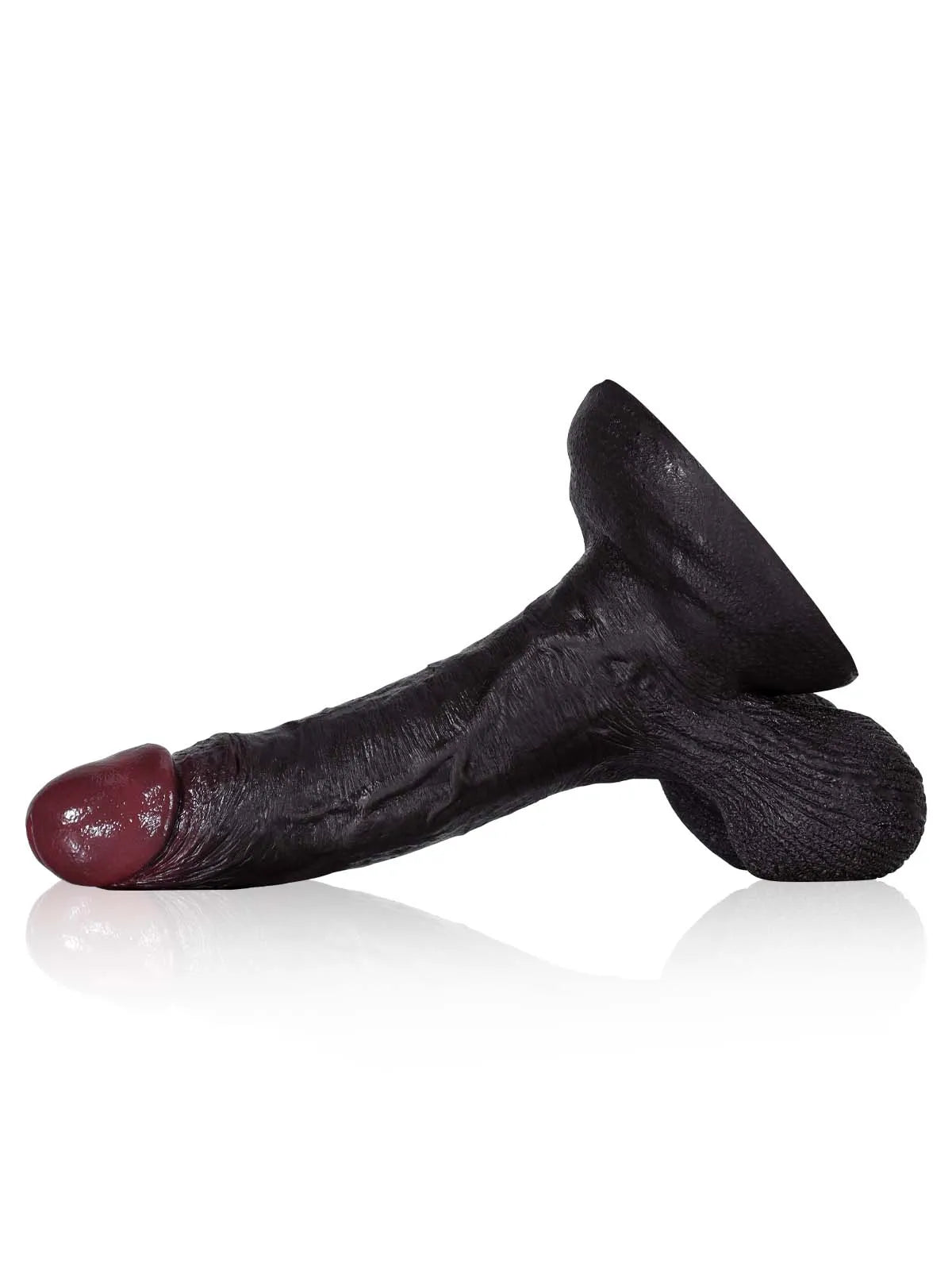 Zeus - Godemichet Réaliste Noir BBC avec Scrotum Mobile - 22 cm