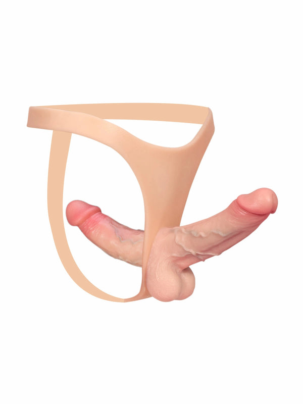 Zorvyn - Gode Ceinture Double Pénétration avec Deux Godes Réalistes - 15,5 &17,8 cm